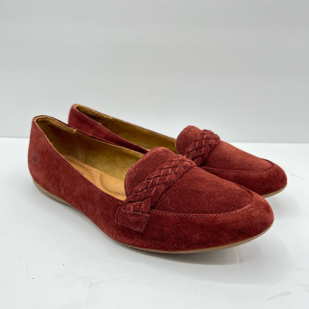Born Women’s Size 8.5 russet brown suede mirror loafers work casual